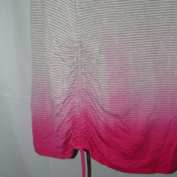 LIKE NEW Gray Striped Pink Dip Dye Sz Medium Soft Stretchy Comfy Athletic Dress - Picture 4 of 4